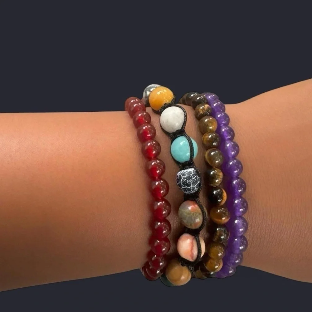 Adjustable Gemstone Bead Bracelet